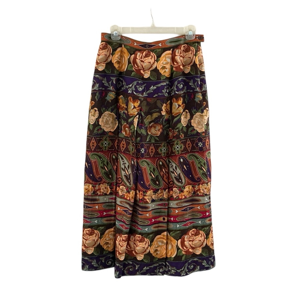 Vintage Skirt Carlisle Paisley Midi Floral Size 12